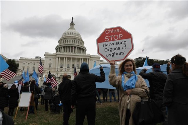 راهپیمایی در واشنگتن در همبستگی با اویغورهای چین