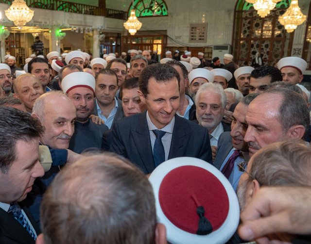 حضور بشار اسد در جشن میلاد رسول اکرم(ص) در دمشق