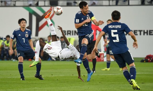 برتری قطر برابر ژاپن در نیمه نخست فینال جام ملت‌ها
