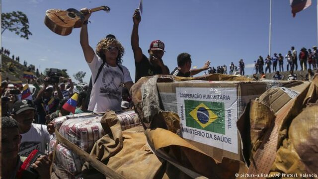 ورود محموله کمک‌های غذایی و دارویی از برزیل به ونزوئلا