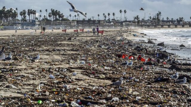 زباله آلودگی پلاستیک محیط زیست ساحل