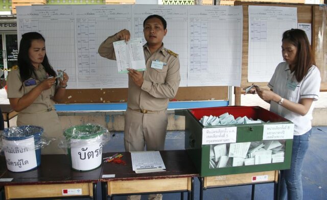 حزب تحت حمایت ارتش پیشتاز انتخابات تایلند