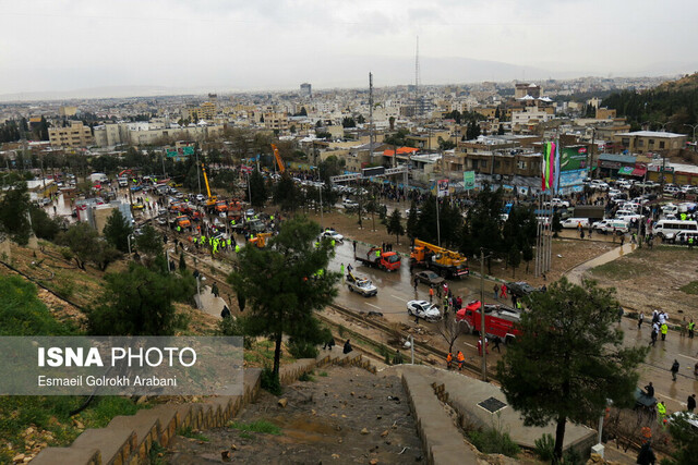 جاری شدن سیل در شیراز
