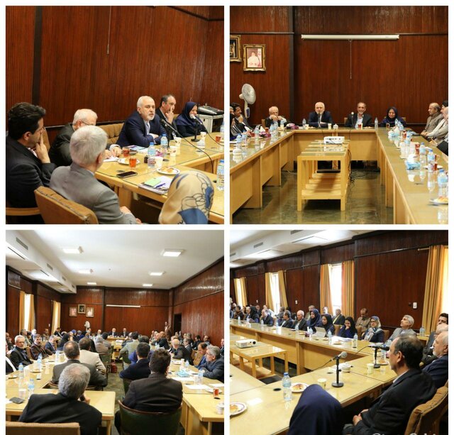 دیدار ظریف با اعضای هیات علمی دانشکده حقوق و علوم سیاسی دانشگاه تهران