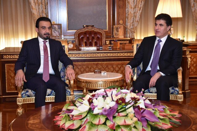 دیدار رئیس پارلمان عراق با نخست‌وزیر اقلیم کردستان در اربیل