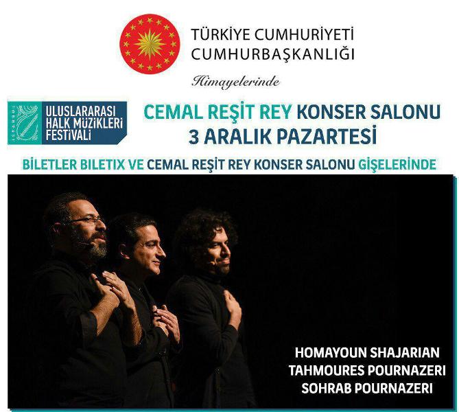 همایون شجریان در نخستین فستیوال جهانی موسیقی‌های مردمی ترکیه