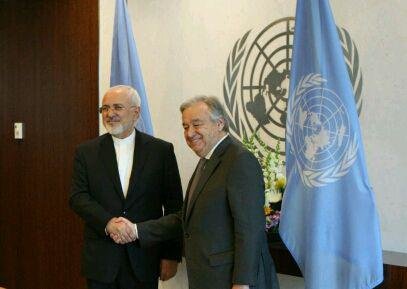رایزنی  ظریف با دبیر کل سازمان ملل