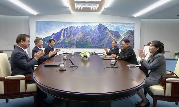 دیدار تاریخی رهبران دو کره در منطقه غیرنظامی