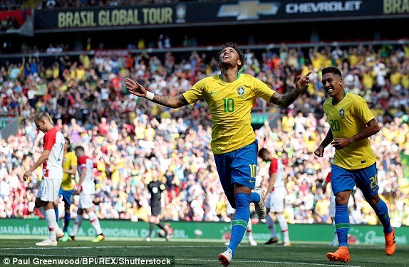 پیروزی برزیل در آنفیلد با گلزنی نیمار