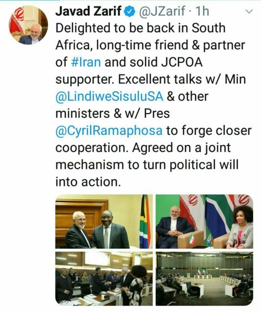 توافق ایران و آفریقای جنوبی بر روی یک سازوکار مشترک  جهت گسترش روابط ۲ کشور