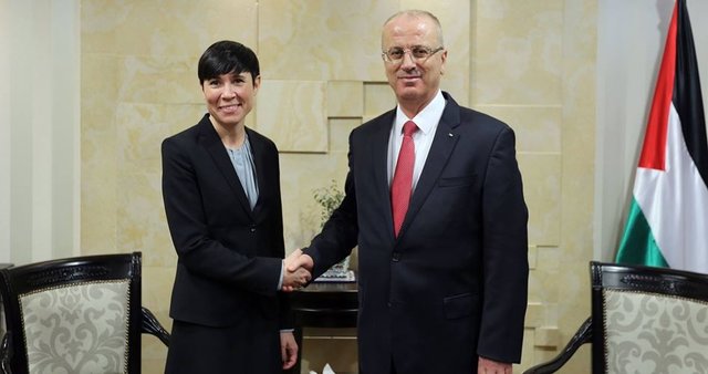 دیدار وزیر خارجه نروژ با نخست‌وزیر فلسطین