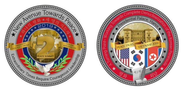 کاخ سفید از سکه‌های “مذاکرات صلح” آمریکا و کره شمالی رونمایی کرد