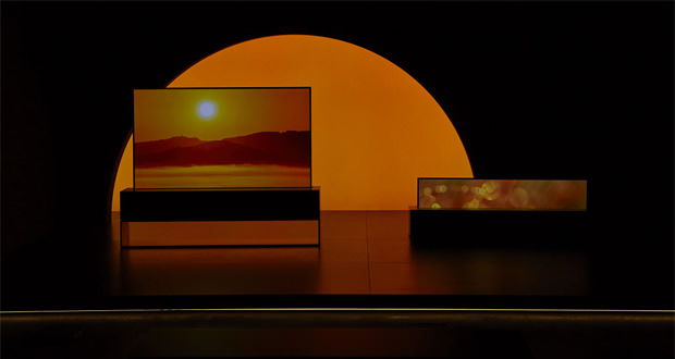 تلویزیون رول شونده OLED ال‌جی در نمایشگاه Milan Design Week چشم‌های همه را خیره کرد