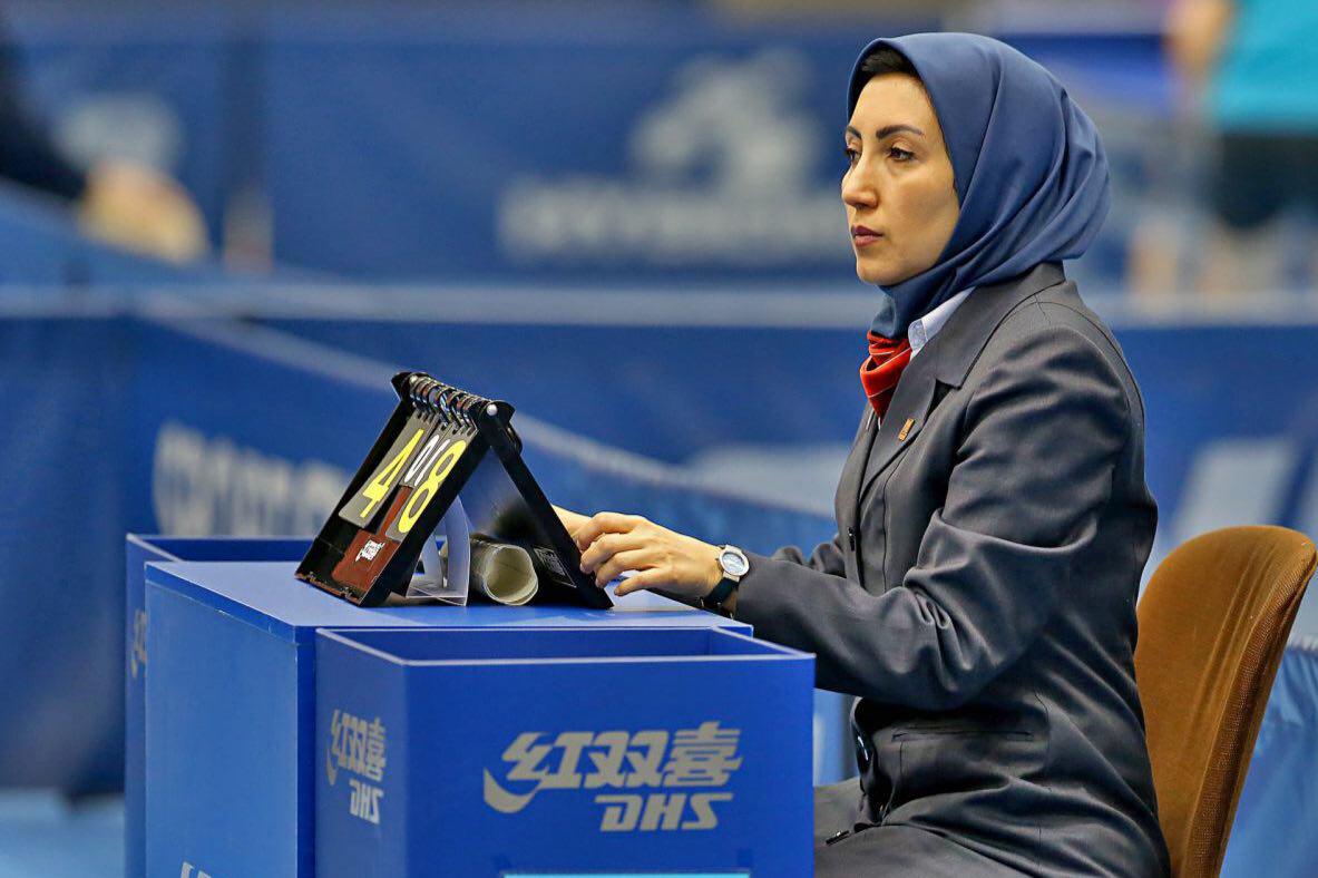قضاوت سیمین رضایی در تنیس روی میز المپیک