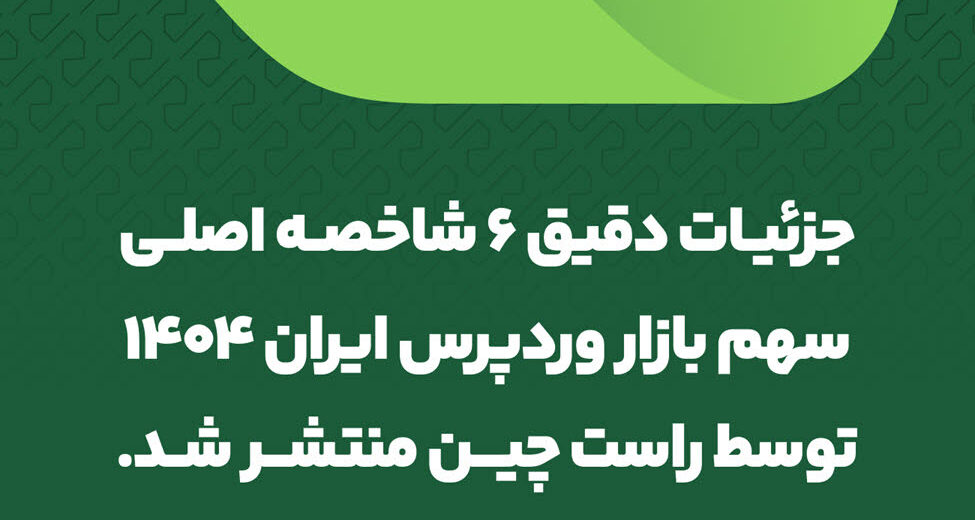 جزئیات دقیق ۶ شاخصه اصلی سهم بازار وردپرس ایران ۱۴۰۴ توسط راست چین منتشر شد