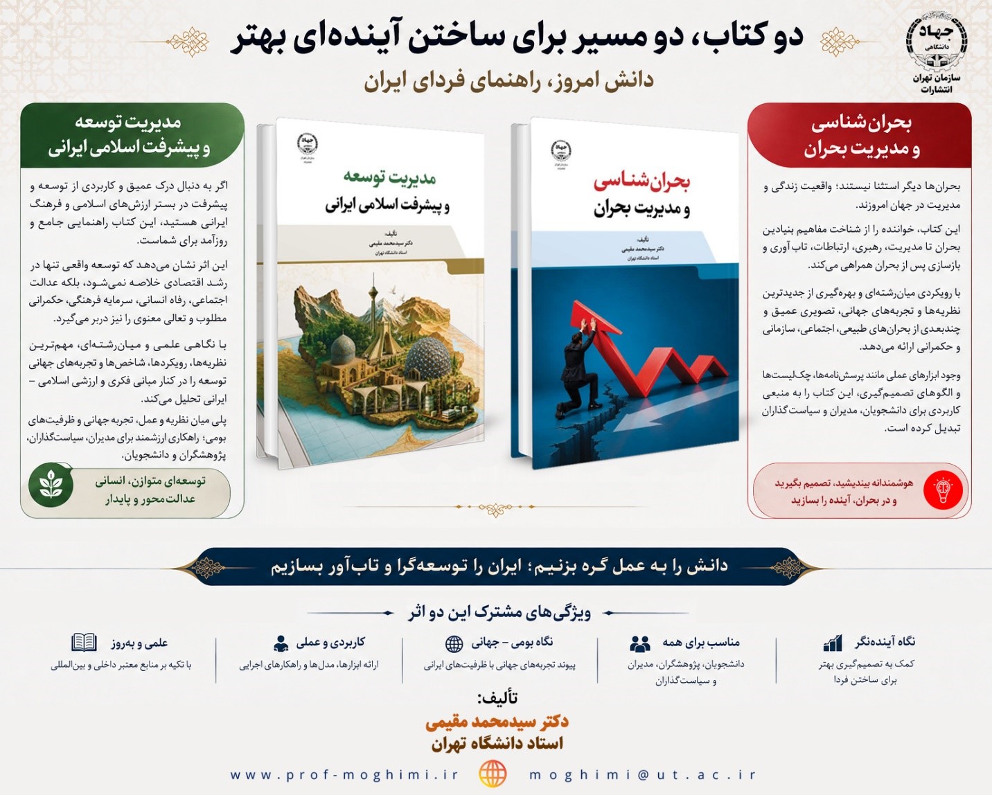 از ساختن آینده تا عبور از بحران؛ دو کتاب تازه دکتر سید محمد مقیمی